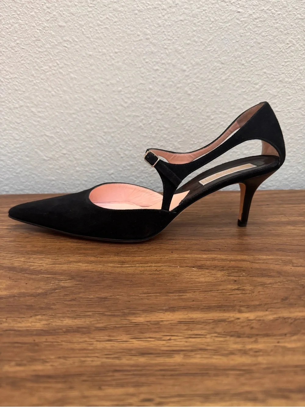 Michael Kors Black Suede Pointed-Toe Slingback Heels